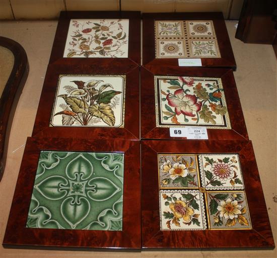 Framed tiles and tiled tray